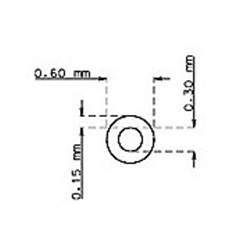 Stainless steel precision tubes 0.6mm x 0.15mm Type AISI 304 Hard