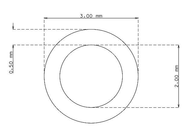 Stainless steel capillary tube 3.0mm x 0.50mm Type AISI 304 Hard