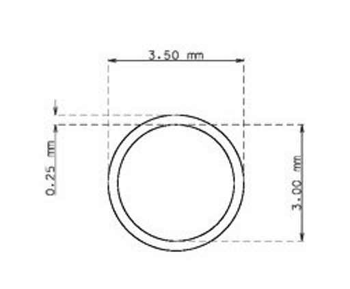 Stainless steel capillary tube 3.5mm x 0.25mm Type AISI 304 Hard